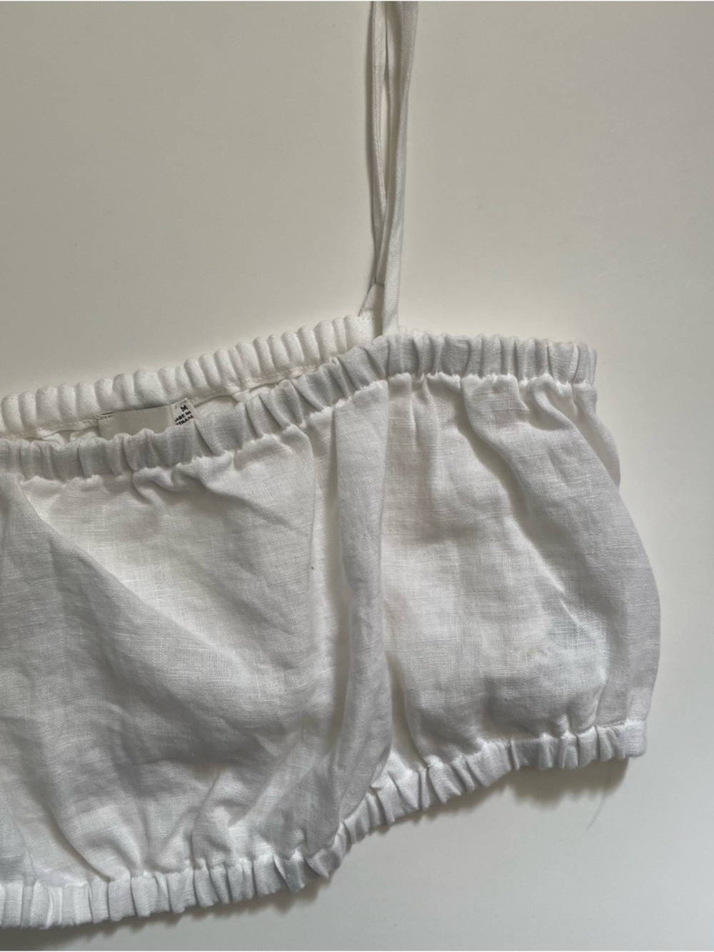 Wilfred Free Abena 100% Linen Crop Top Bralette Tank Spaghetti Strap Size Medium - Picture 4 of 6